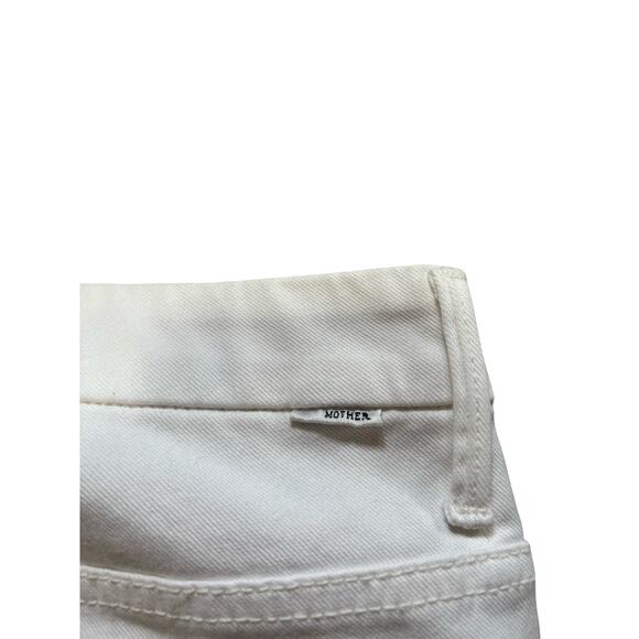 Mother High Waisted Looker Ankle Fray Jeans Glass Slipper White Lace Trim Sz 25 - Picture 8 of 10